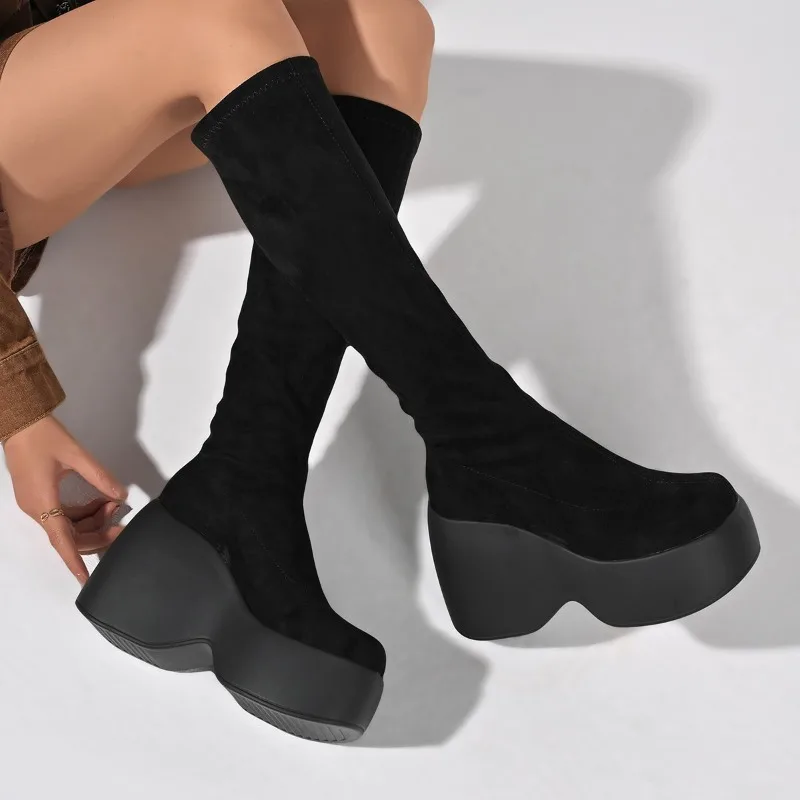 Knee High Sock Women - Inverno novo magro plus size meias