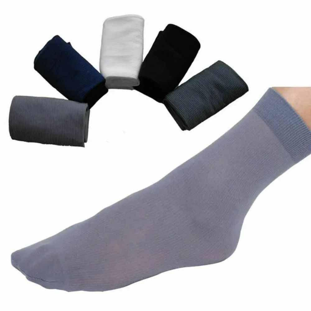 Silk Sock Bamboo - 10 Pares de Meias Casuais Respiráveis