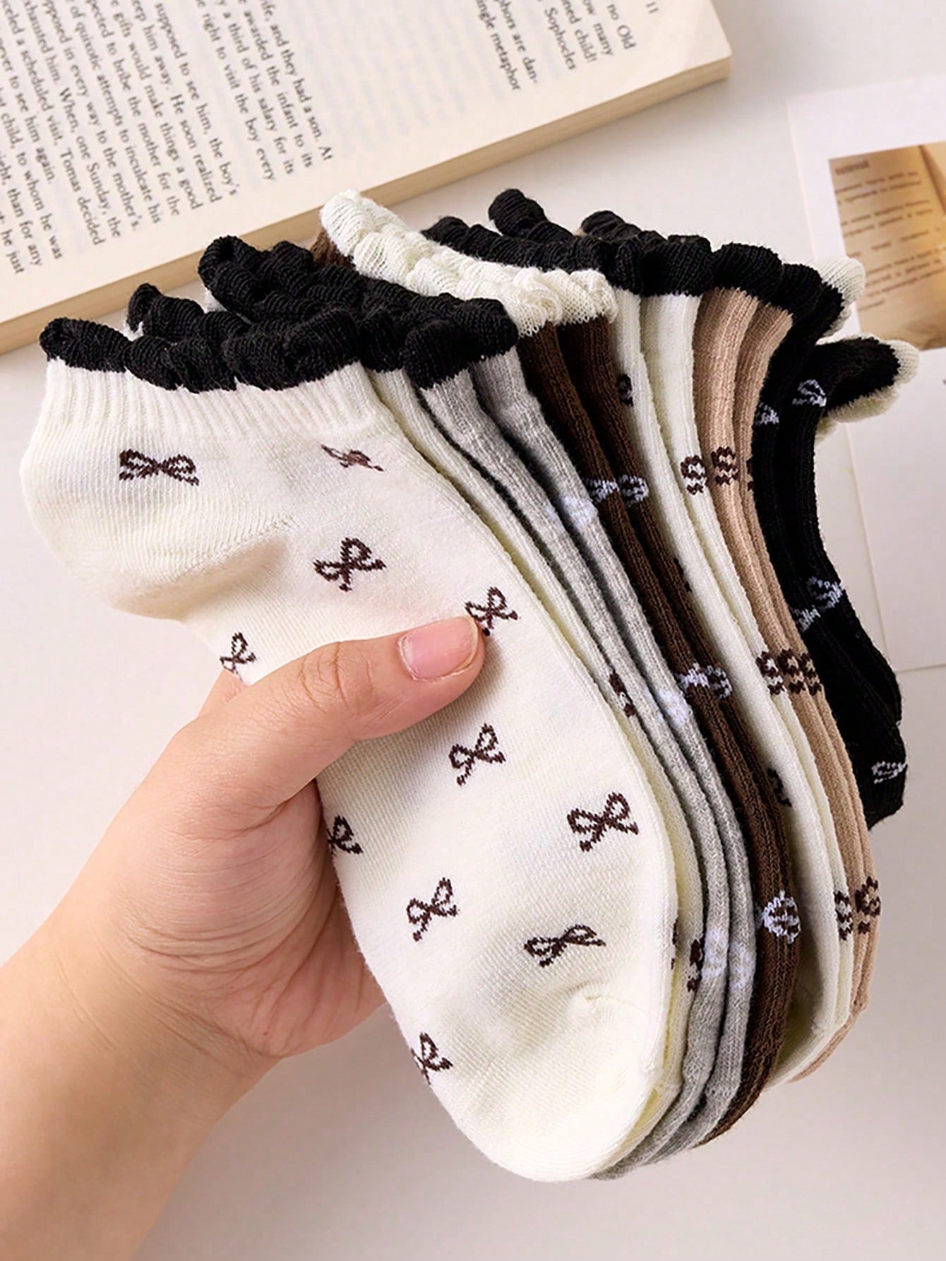 5 pares de meias femininas com - No Show Sock Women avaliação e preço