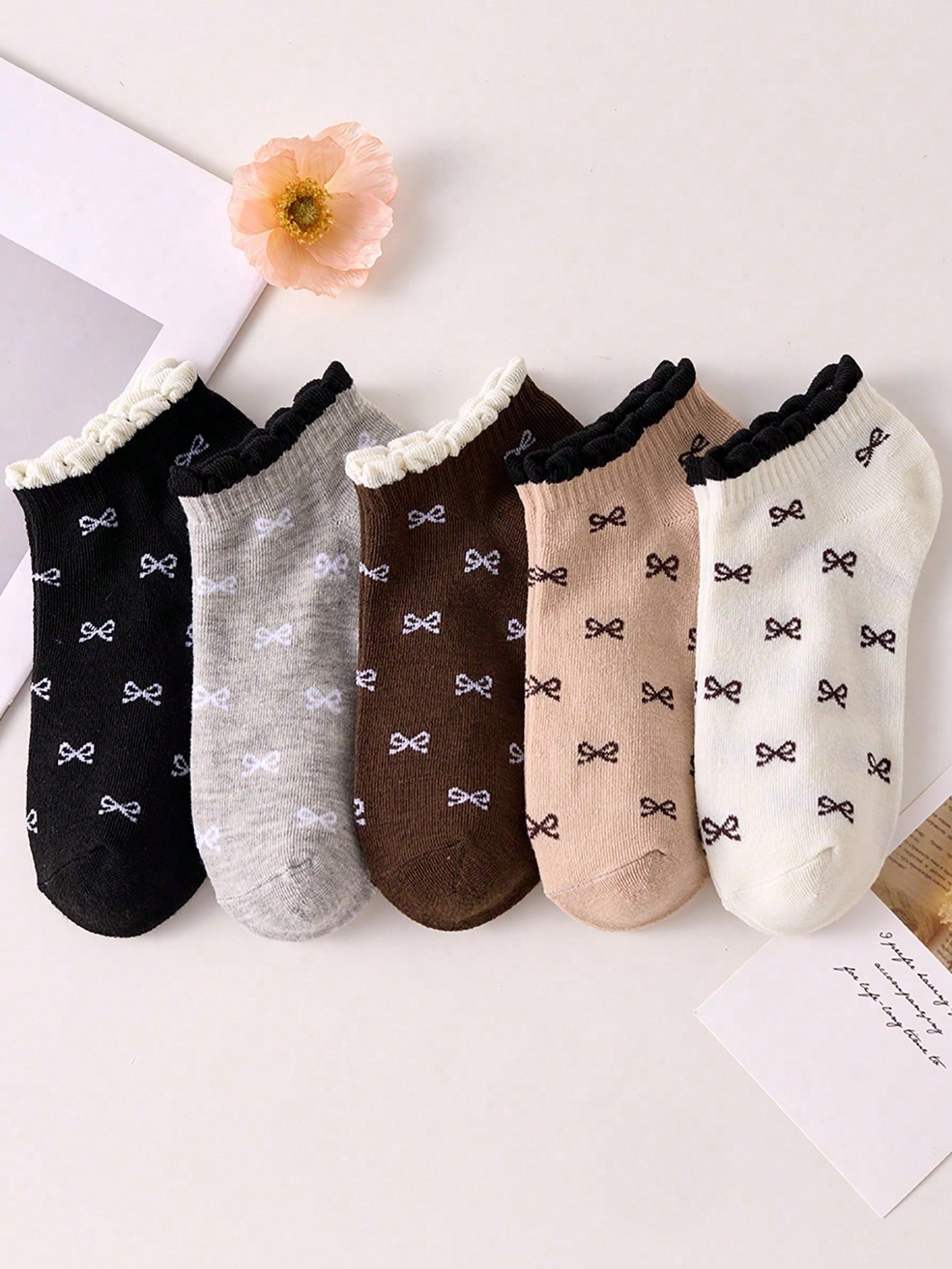 5 pares de meias femininas com - No Show Sock Women avaliação e preço