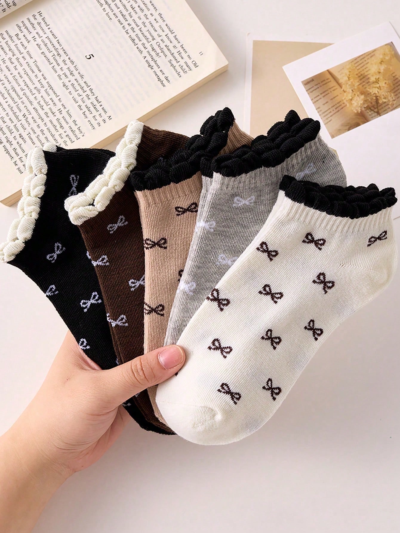 5 pares de meias femininas com - No Show Sock Women avaliação e preço