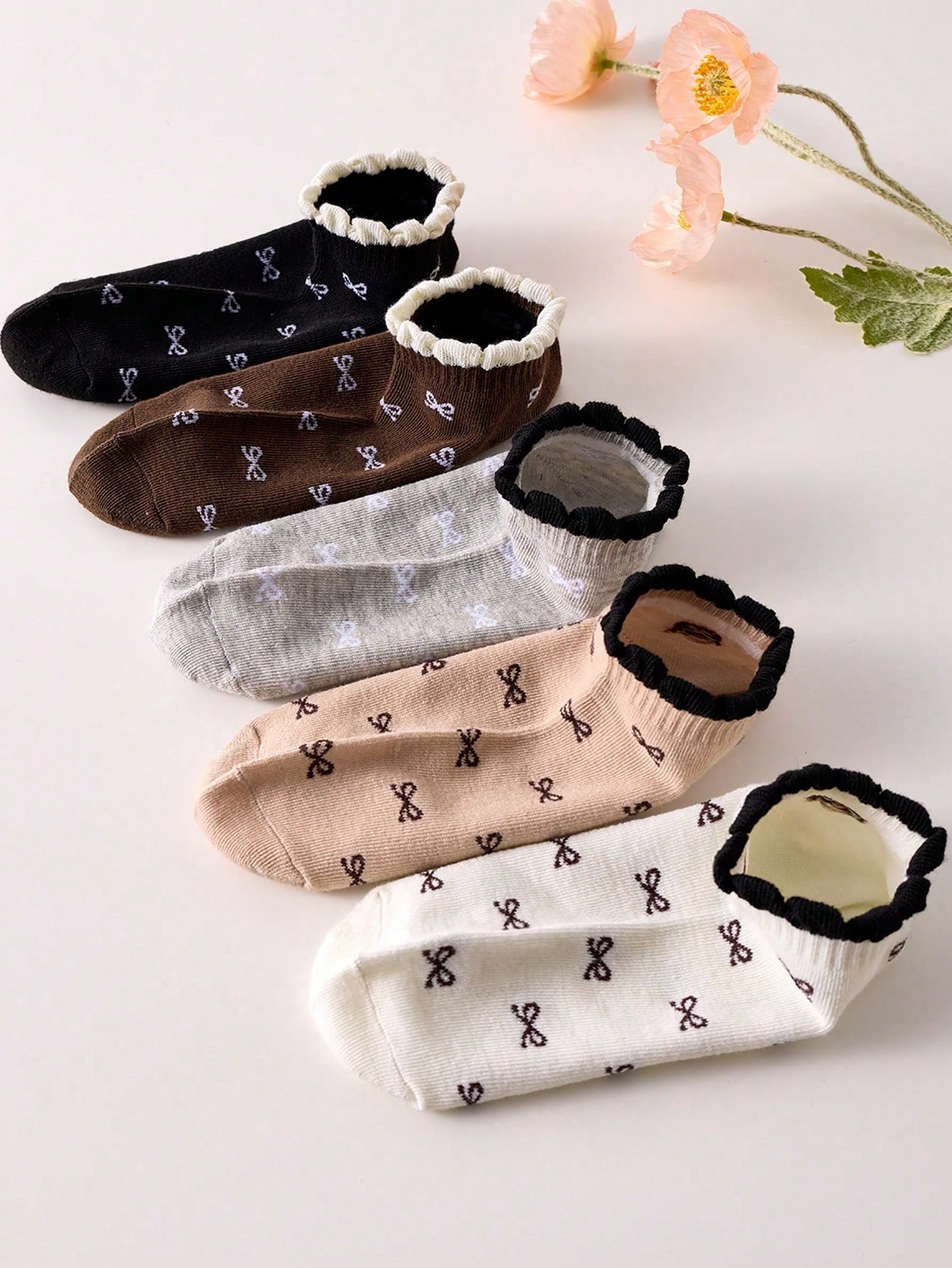 5 pares de meias femininas com - No Show Sock Women avaliação e preço
