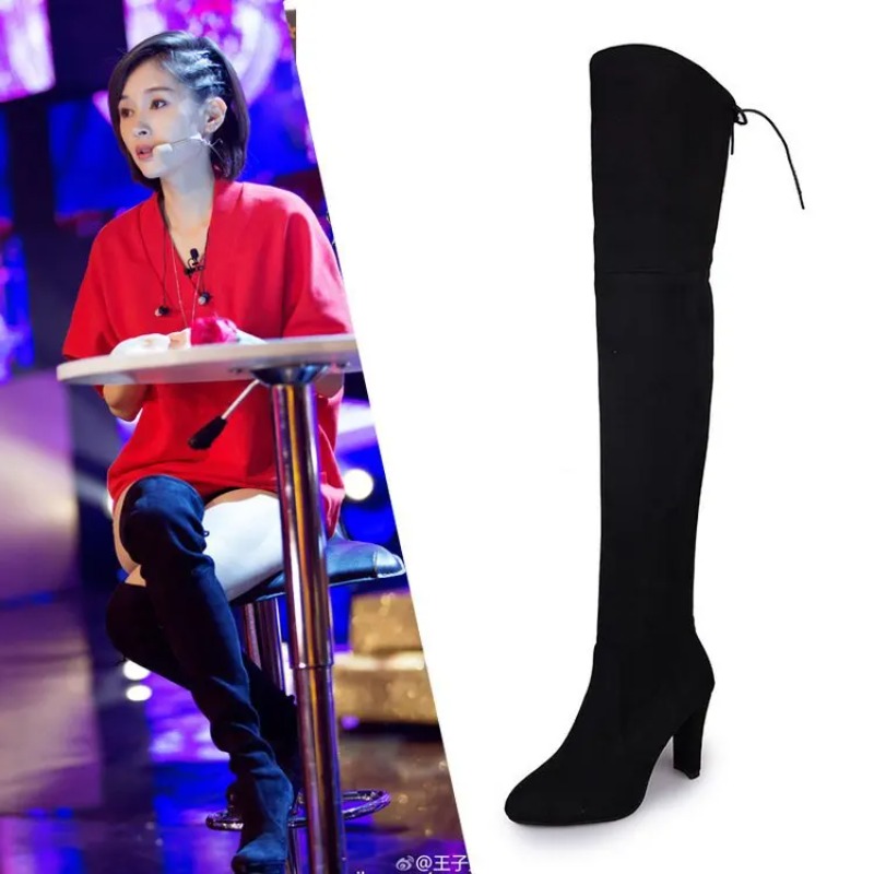 Novas Botas Femininas de Cano  - Knee High Sock Women avaliação e preço