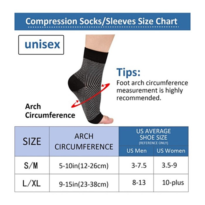 1 par de manga de suporte de c - Ankle Brace Sock avaliação e preço